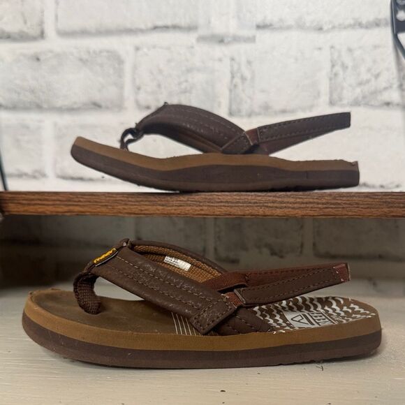 Reef Brown Toddler Flip Flops Shoes Size 8 - Picture 1 of 5